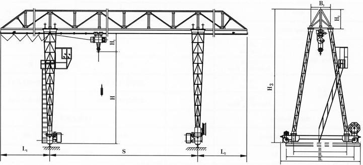 MH型單梁門式起重機(jī)結(jié)構(gòu)圖